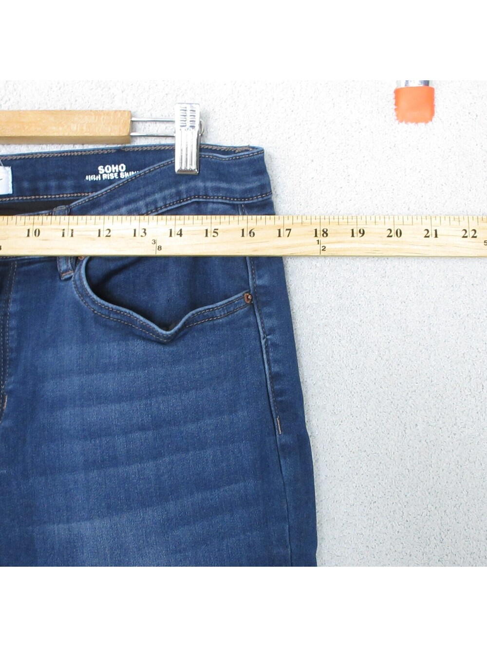 Nicole Miller Jeans Womens 14 Blue SOHO High Rise Skinny Dark Wash Denim 32x28.5 - Picture 4 of 11
